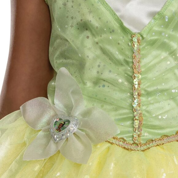 Girls Disney The Princess & The Frog TIANA Deluxe Costume Size 7/8  Dress Up NWT - Picture 4 of 6